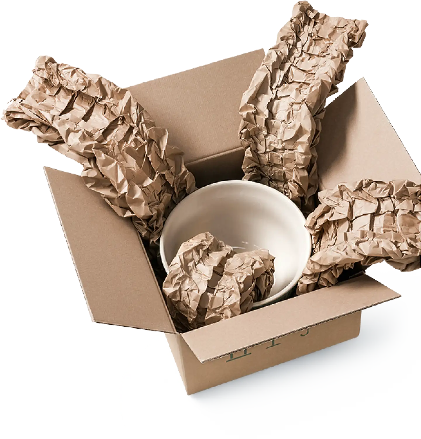open cardboard box with packaging